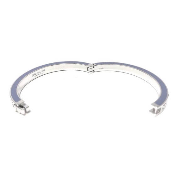 Coach Kissing C Hinge Bracelet Enamel Fill Silver - Picture 3 of 4